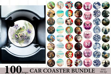 Download Car Coaster Sublimation PNG Bundle Files