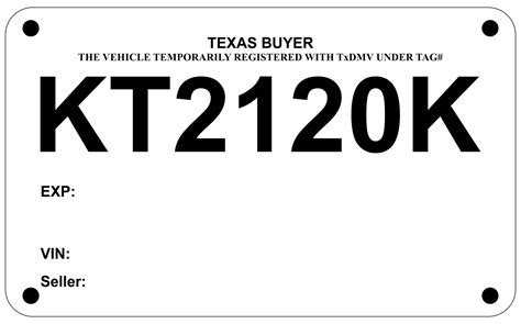 Car Dealership Blank Printable Temporary License Plate Template