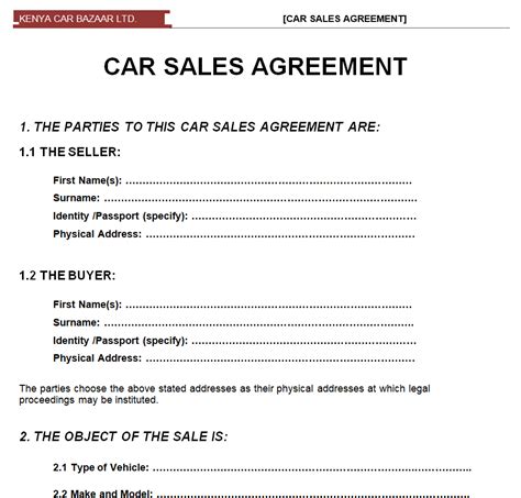 Car For Sale Template Word Database