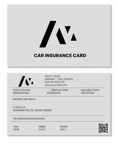 Car Insurance Card Template Download Elegant Free Fake Auto Insurance