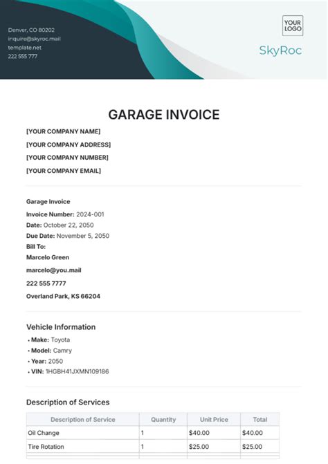 Car Service Invoice