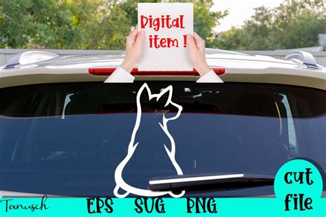 Car Sticker Dog Wagging Tail