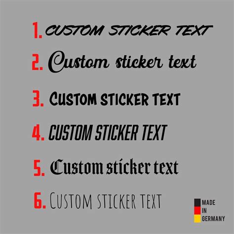 Car Sticker Font Decal