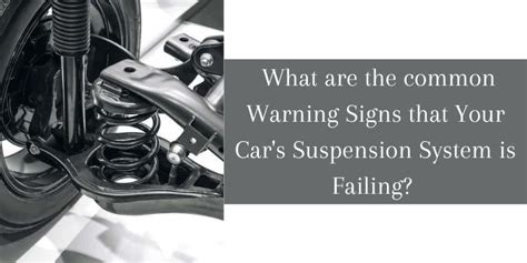 Car Suspension Warning Signs