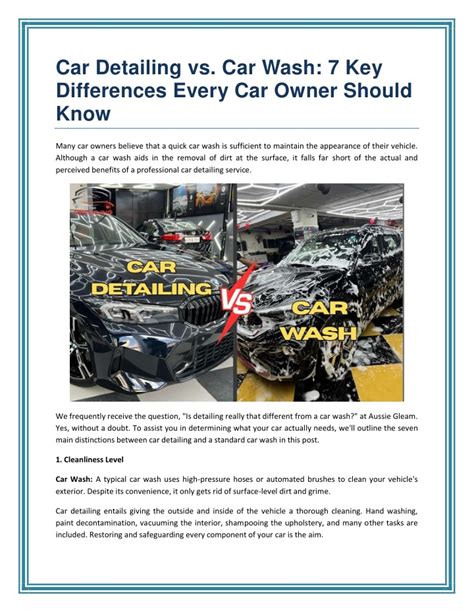 Car Wash Vs Detailing The Key Differences