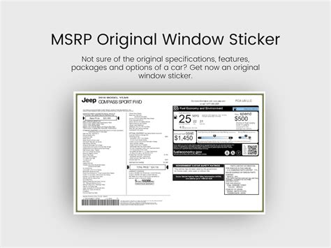 Car Window Sticker Msrp