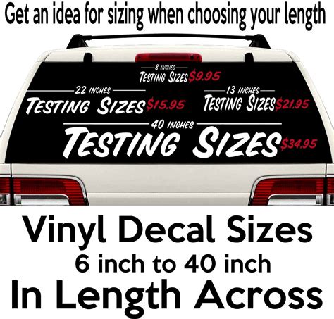 Car Window Stickers Dimensions