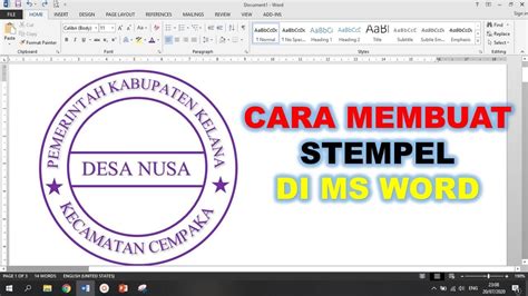 Cara Buat Stempel Di Word