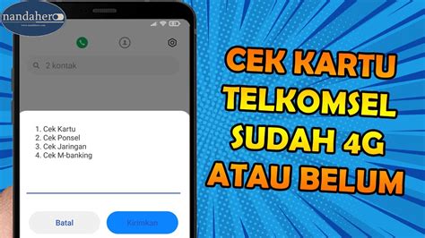 Cara Cek No 4g Telkomsel