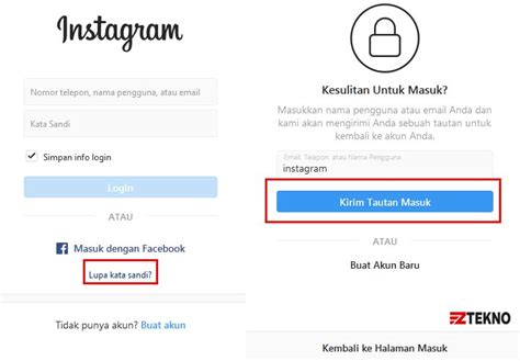 Cara Instagram Lupa Email