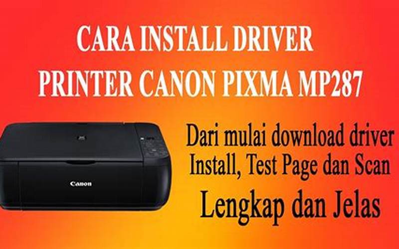 Cara Instal Canon Pixma Mp287
