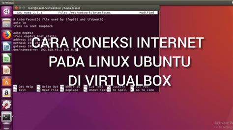 Cara Koneksi Internet Di Virtualbox Linux