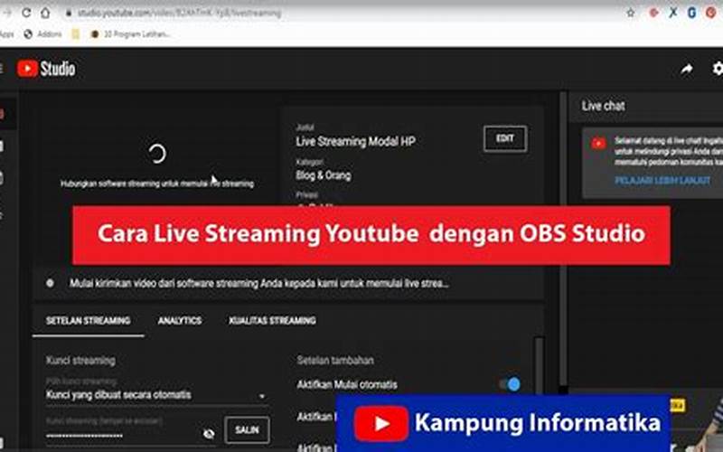 Cara Live Streaming Youtube Dengan Obs