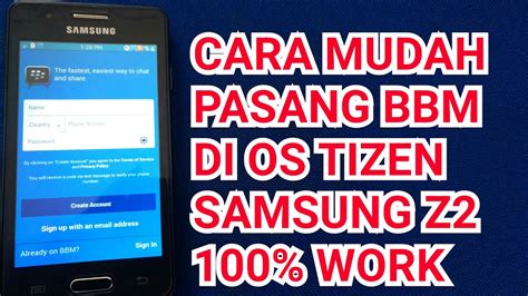 Cara Memasang BBM di Samsung Z2