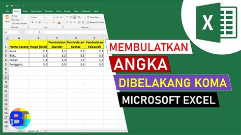Cara Membuat 2 Angka Dibelakang Koma Pada Excel