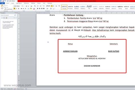 Cara Membuat 2 Kolom Tanda Tangan Di Word