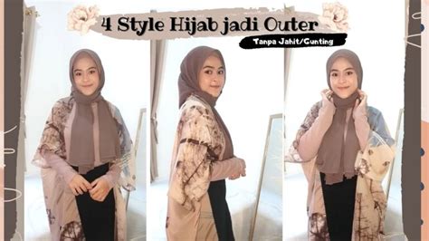 Cara Membuat Cardigan Dari Jilbab Segi Empat
