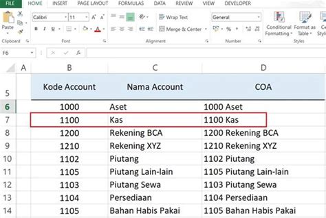Cara Membuat Chart of Account Perusahaan Dagang Excel