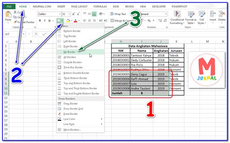 Cara Membuat Garis Tabel Di Excel