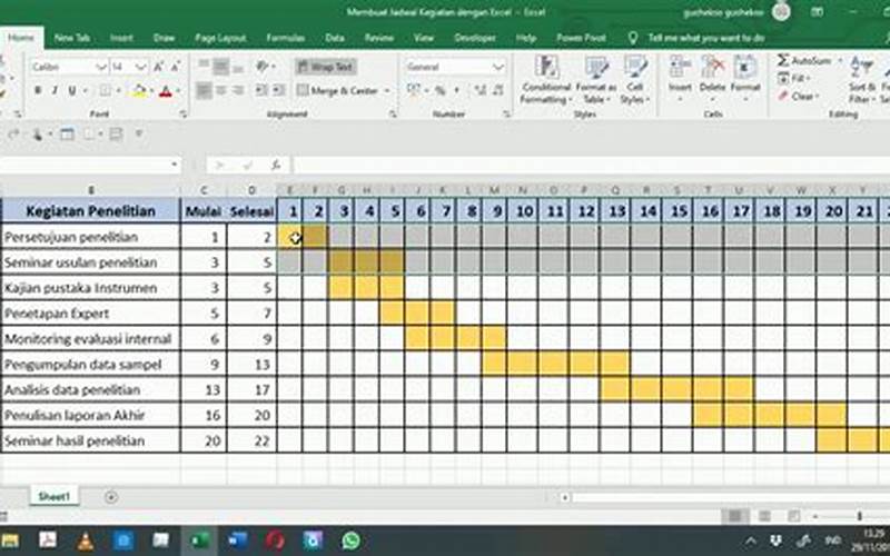 Cara Membuat Jadwal Kerja Dengan Excel
