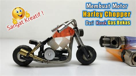 Cara Membuat Miniatur Motor Harley Dari Korek Gas