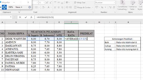 Cara Membuat Nilai Rata-rata di Excel