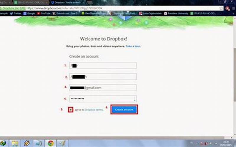 Cara Mendaftar Akun Dropbox