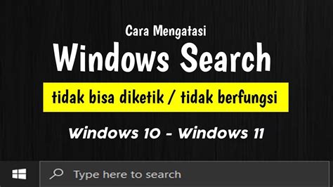 Cara Mengatasi Tidak Bisa Mengetik Di Search Windows 10
