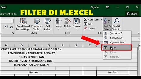 Cara Menggunakan Filter di Excel