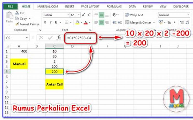 Cara Menggunakan Rumus Excel Untuk Perkalian