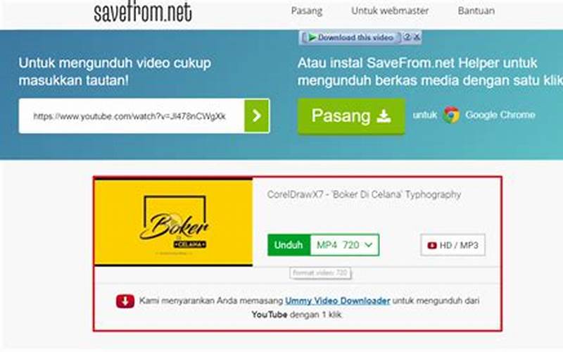 Cara Menggunakan Savefrom.Net Untuk Download Video Youtube