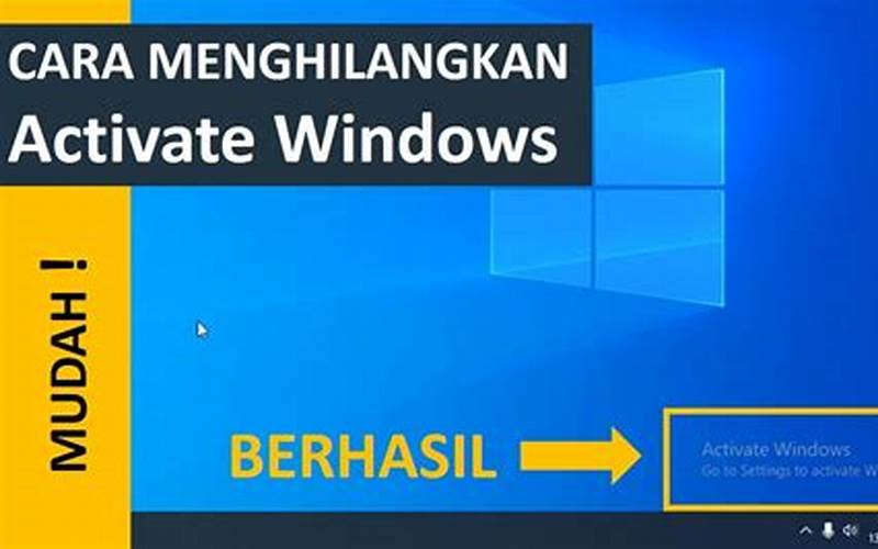 Cara Menghilangkan Activate Windows