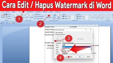 Cara Menghilangkan Watermark Word