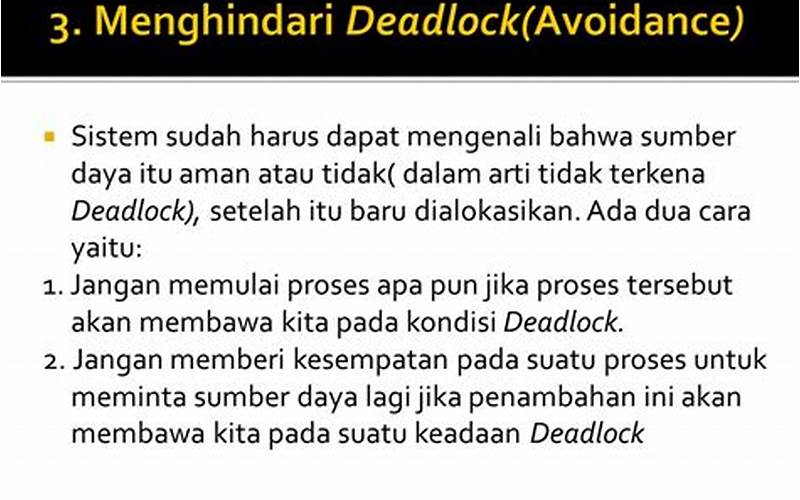 Cara Menghindari Deadlock Dan Starvation