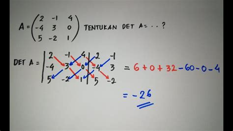 Cara Menghitung Determinan Matriks Ordo 3X3