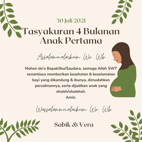 Stiker Label Syukuran 4 Bulanan Usia Kehamilan Free Request Nama