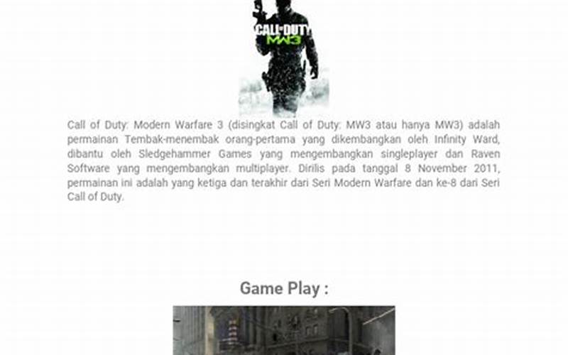 Cara Menginstal Call Of Duty Modern Warfare 3