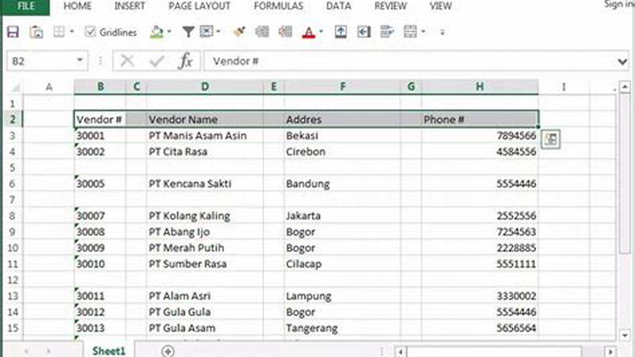 Cara Menyisipkan Kolom Atau Baris Pada Microsoft Excel