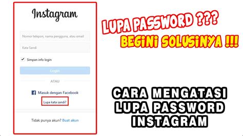 Cara Password Instagram Lupa
