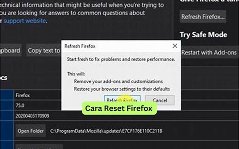 Cara Reset Firefox Dengan Mudah Dan Cepat