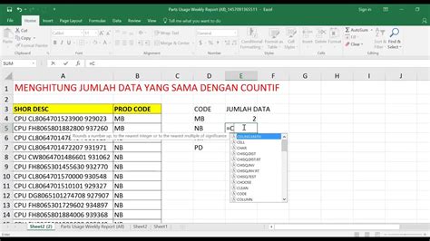 Cara Menghitung Jumlah dengan Excel
