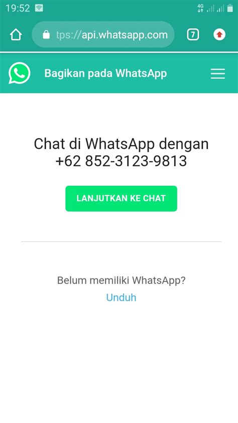 Cara whatsapp tanpa menyimpan nomor