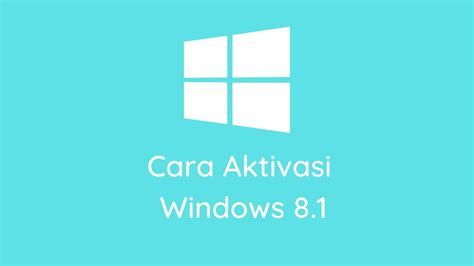 Cara Aktivasi Windows 8.1 Dengan Cmd