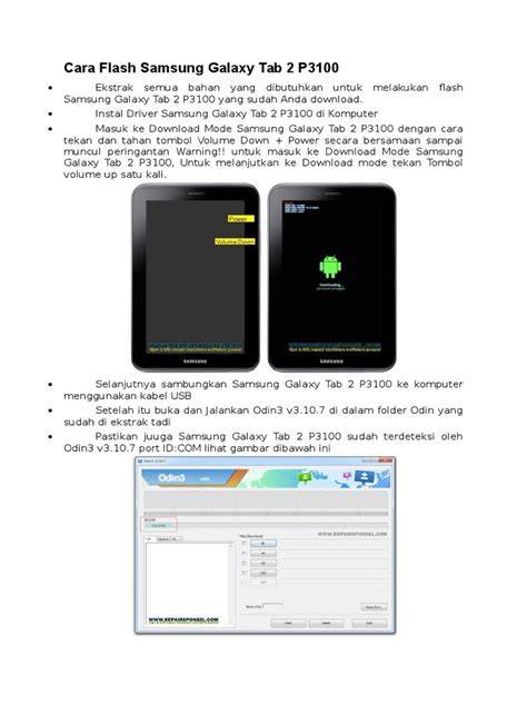 Cara Flash Samsung Tab P3100