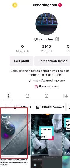 Cara Melihat Draf TikTok dengan Mudah