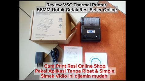 Cara Memasang Printer Thermal Vsc