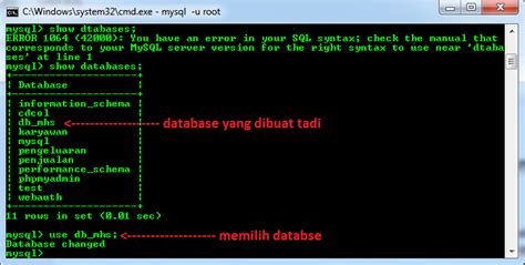 Cara Membuat Database Di Cmd