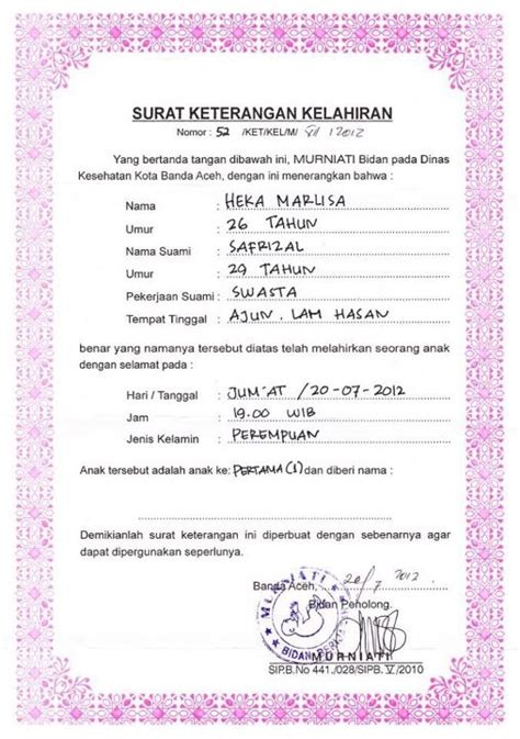 Cara Mudah Membuat Surat Keterangan Lahir Dari Bidan