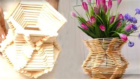 Cara Mudah Membuat Vas Bunga dari Stik Es Krim