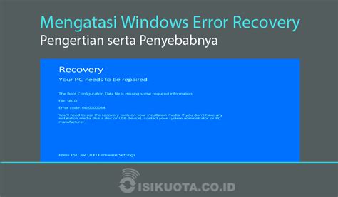 Cara Mengatasi Windows Error Recovery pada Windows 7 Ultimate